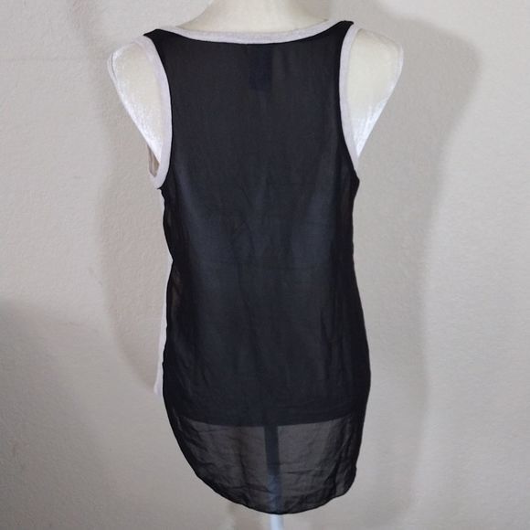 Y2K LOVE Brass Button Tracing Conquer The Beauty Sheer Back Sleeveless Top - Picture 3 of 12